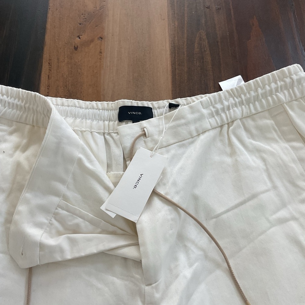 Vince Cream Elastic Waist Pants
